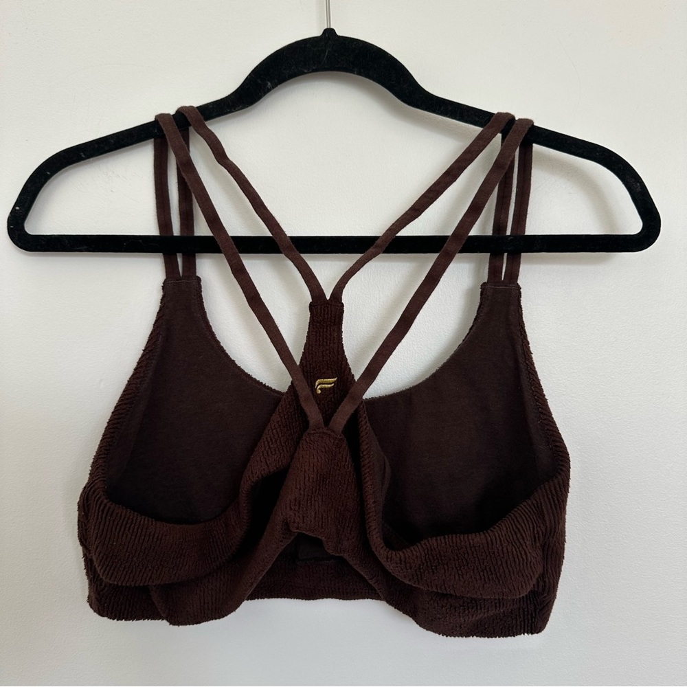 Fabletics Chocolate Brown Fuzzy Sports Bra Principal Cozy Cord Bralette XL - Picture 8 of 9